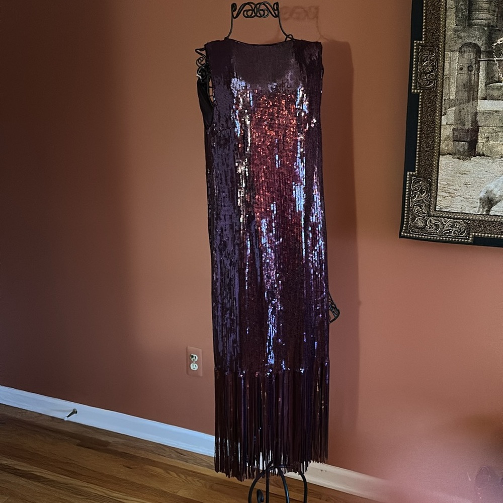 New!  burgundy wine 🍷 fancy sequins Dress